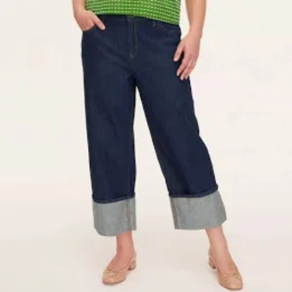 kate spade new york x Target Women's High-Rise Straight Leg Wide Cuff Jeans